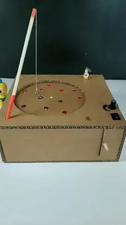 Cardboard DIY Fishing Toy for toddlers