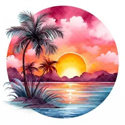 Tropical Sunset Clipart