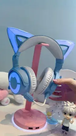 Yowu Blue Cat Ear Headphones 4 💙essential for ur setup