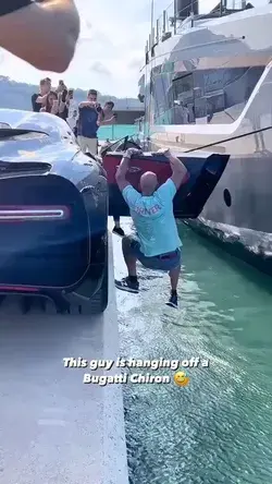 He's Going to Fall From The Bugatti In the Water