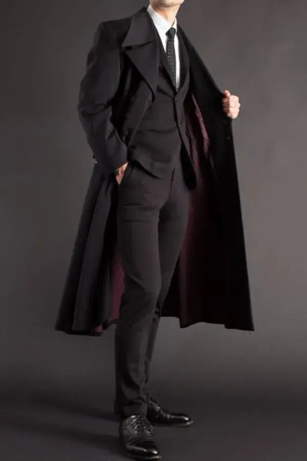 Men black winter long Overcoat Long Trench Coat Men new Jacket Coats Men Business Long coat