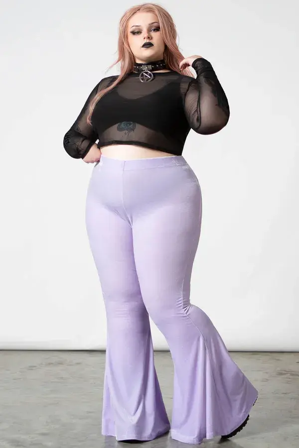 Moondance Bell Bottoms [PASTEL LILAC] [PLUS] - 4XL / Pastel Lilac / 95% Polyester 5% Elastane