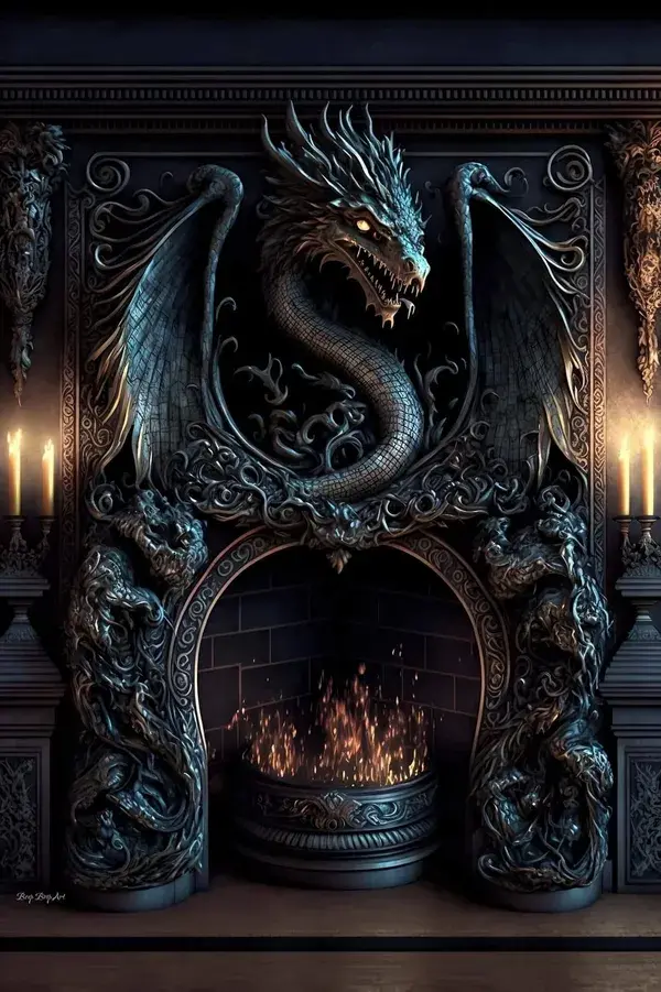 Dragon Fireplace (AI)