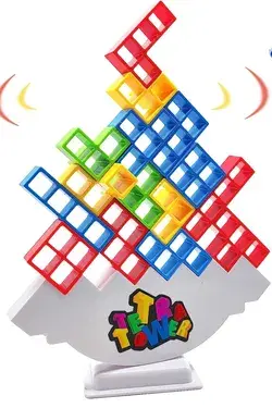 T'PUPU Tetra Tower Balancing Stacking Toys,Board Games for Kids & Adults,Tetris Balance Game