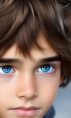 Digital Drawing of young boy with beautiful eyes