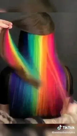 Hidden rainbow woman long hairstyle