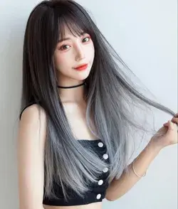 Grey black hair style.