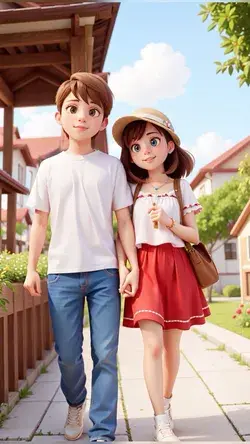 AI Cute Cartoon Couple