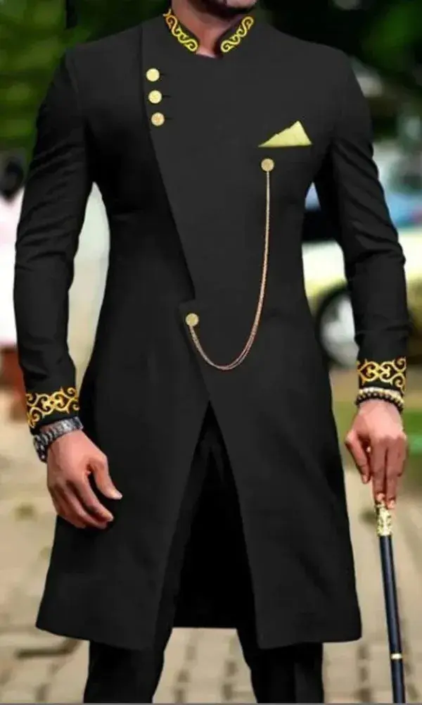 Telu African men prom suit, African men fashion, bespoke suit for men, African groom's suit, African men wedding suit