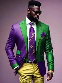 purple and green Idea for an outfit