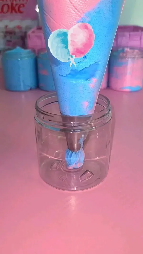 ASMR cotton candy foaming scrub 💙💗