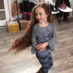 cute baby in long hair