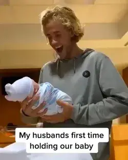 First time father hold his baby 😍🥰😱