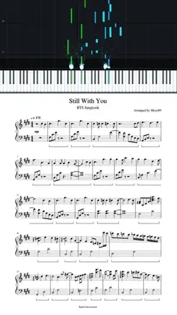 🎹 BTS Jungkook (방탄소년단 정국) em Still With You | Piano Tutorial