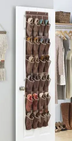 Amazon.com: Whitmor Over The Door Shoe Shelves - 24 Sections - Java : Clothing, Shoes &amp; Jewelry