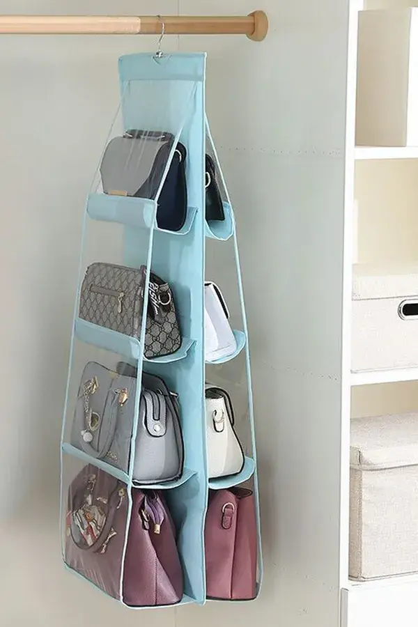 Lirex Handbag Hanging Organizer keeps everything organized and easy to find.