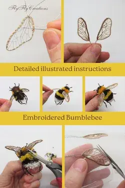 DIY embroidered bumblebee