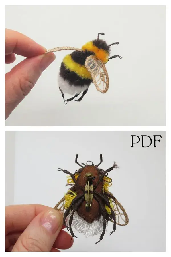 3D embroidery bumblebee