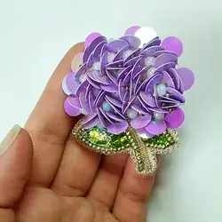 Hydrangea brooch, DIY brooch kit, pin making kit, beaded hydrangea