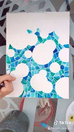 Easy watercolor mosaic painting