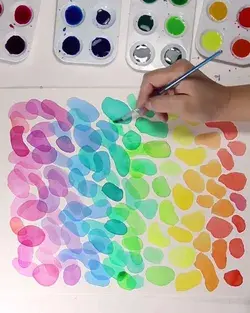 Translucent Rainbow Pebbles in Watercolor