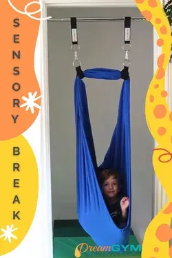 Sensory swing installed in your doorway. Fun for kids and great for sensory input.