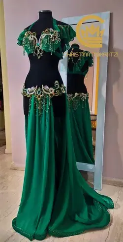 Emerald green belly costume