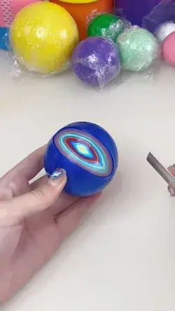 anti stress toy ~ DIY handcraft bouncy ball cutting