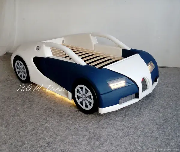 КРОВАТЬ-АВТО &quot;Bugatti Veyron. BDB&quot; с подсветкой, в коже в интернет-магазине Ярмарка Мастеров по цене 169000 ₽ – 4RESTRU | Мебель для детской, Новочерка