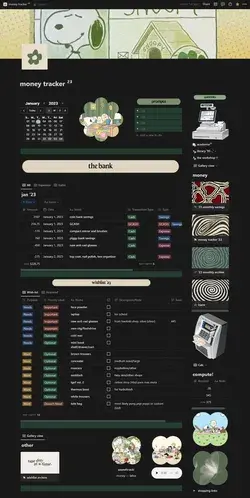 money tracker notion page | full 2023