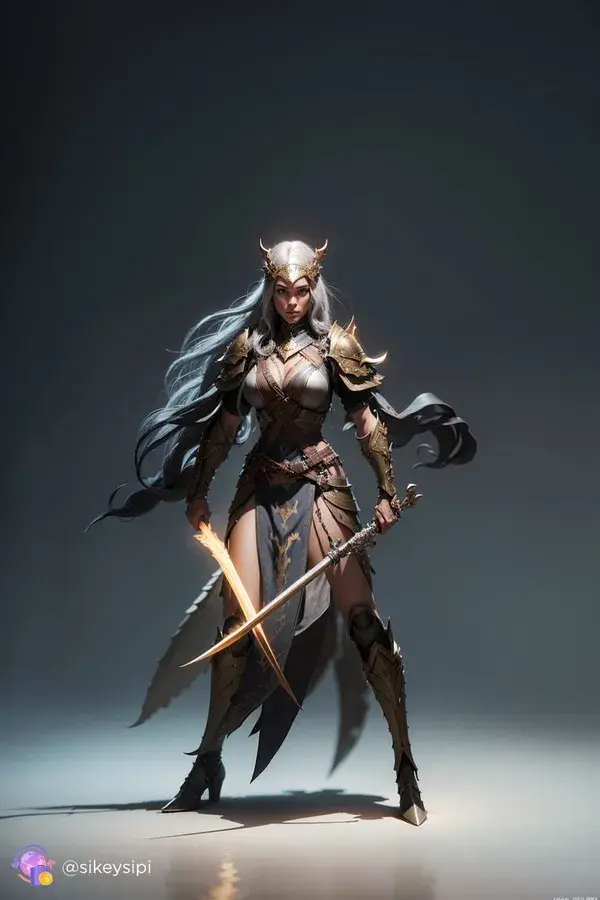 🌌 Spirit of the Past: 3D Artistry 🖼️Art&Female Warrior