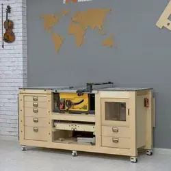 DIY Mobile Workbench with Table Saw & Router Table