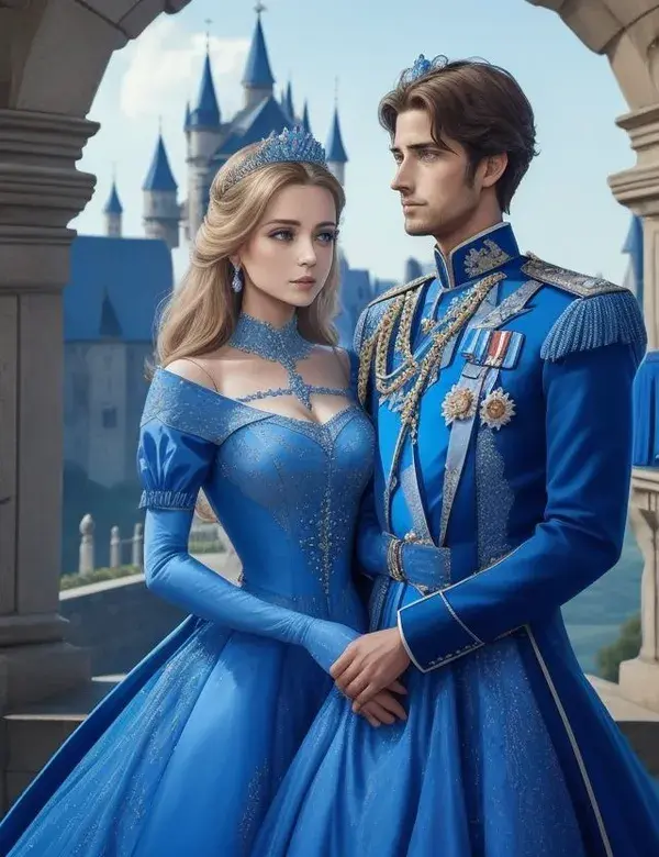 KING 💖QUEEN IN BLUE DRESS