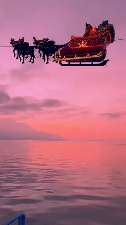 Every little kid’s dream! Come and watch Santa fly over lake Geneva at Montreux, Switzerland