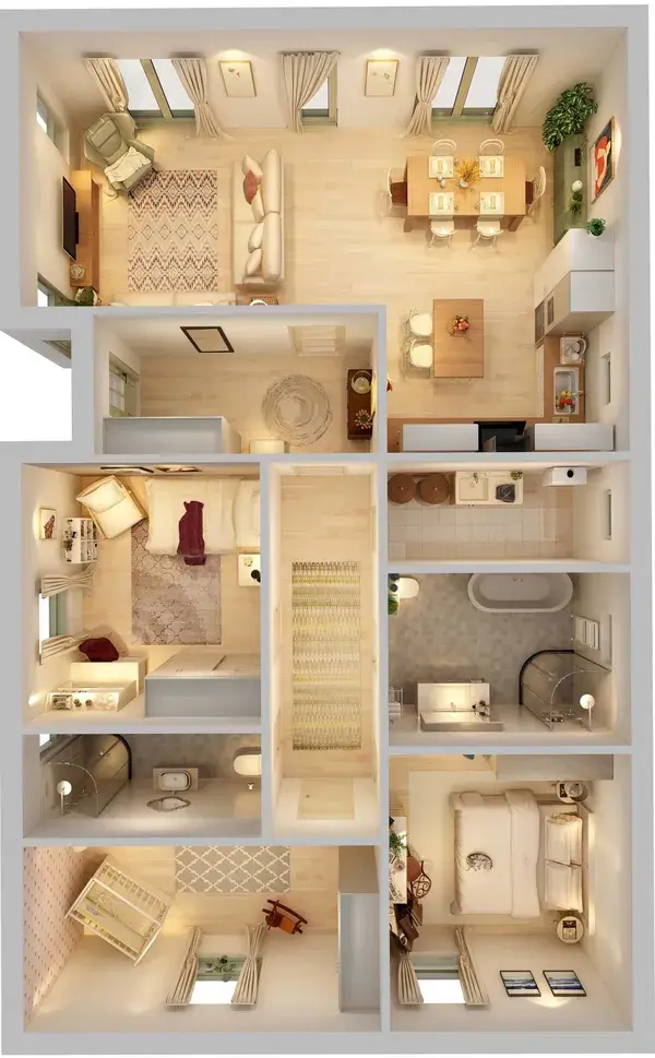 Beautiful 3D Floor Plan for Real Estate