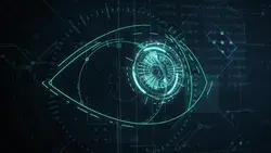 futuristic techno 4k background eye cyber Stock Footage Video