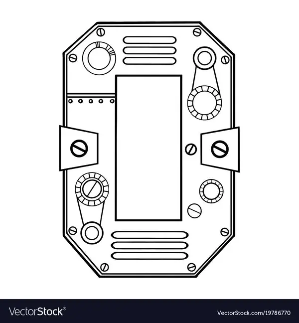 Mechanical number 0 engraving Royalty Free Vector Image