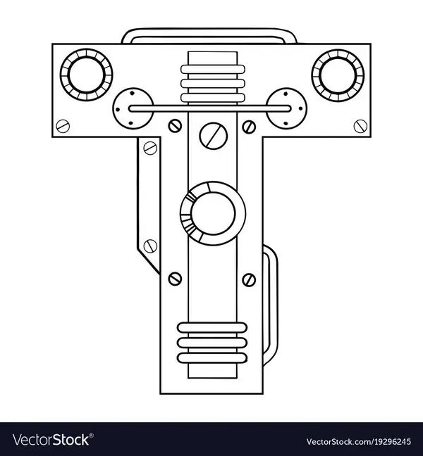 Mechanical letter t engraving Royalty Free Vector Image