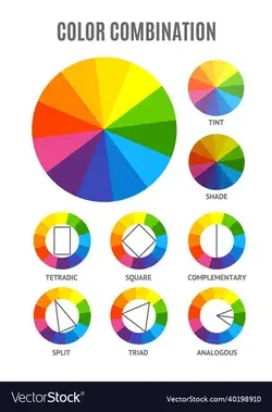 Different color circle palette combination set Vector Image