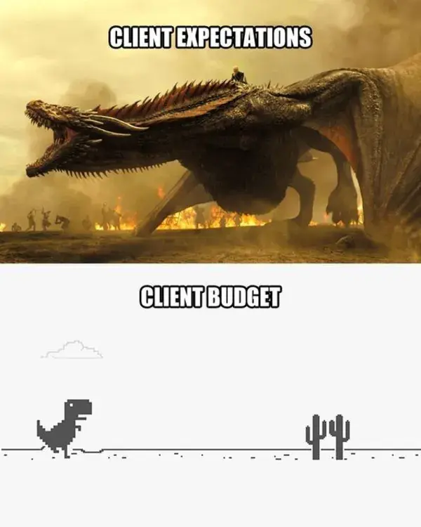 Client budget vs expectation