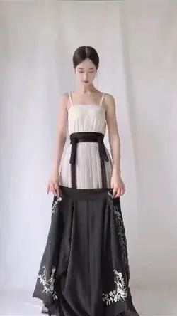 Black Modern Chinese Hanfu Dress/Tap to shop
