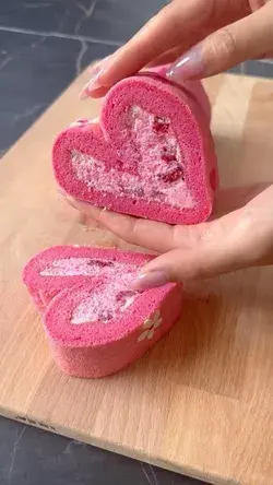 Heart Shaped Swiss Roll | Barbie Pink Swiss Roll | Barbie Desserts