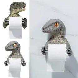 Tissue Box Creative Resin Wall Rack Toilet Paper Holder Cartoon Dinosaur Towel Bedroom Roll Statue Bathroom Decor 210709