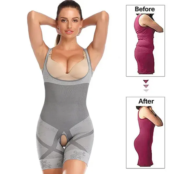 Women&#039;s Shapers Full Magic Body Shaper Waist Trainer Tummy Control Thigh Slimmer Women Shapewear Reduce Fajas Corset Slimming Underwear Bodysuit