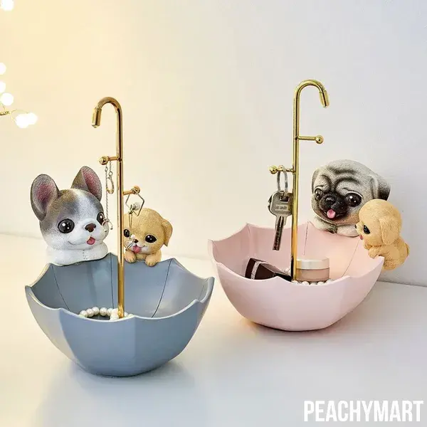 Cute Nordic Style Puppy Basket Candy Colour Home Decor Storage Tray 🍑✨