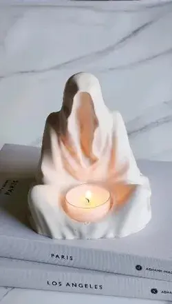 Handmade Jesmonite Ghost Candle Holder