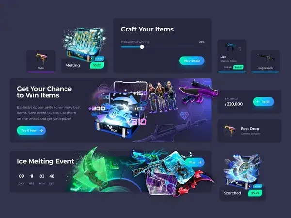 Case Opening Platform Desktop UI Kit