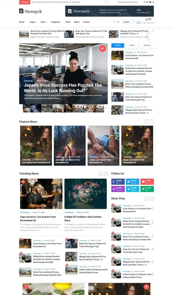 Vue JS Newspaper HTML Website Template