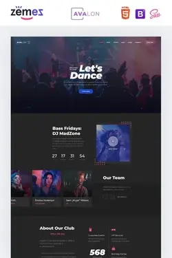 Avalon - Night Club Responsive Website Template