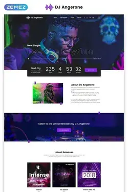 DJ Angerone - Music Multipage Modern HTML Website Template